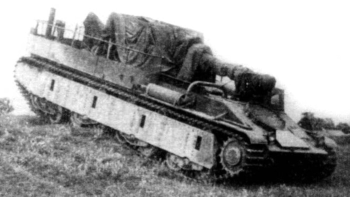 СУ-14 на ходовых испытаниях, пушка зачехлена, 1934 г.