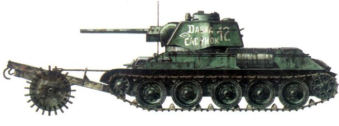 ПТ-34 с минным тралом
